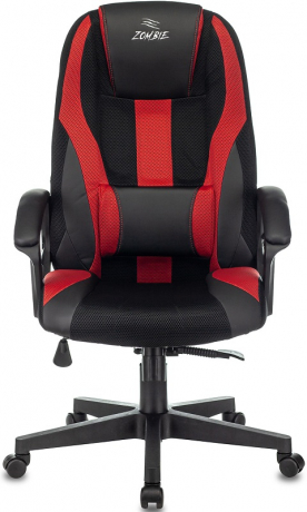 Кресло компьютерное игровое Zombie 9 черный/красный текстиль/экокожа