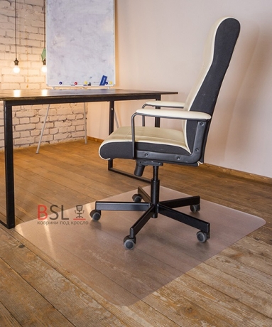 Коврик под кресло 1200*1500 мм, прозрачный, шагрень, поликарбонат 1,8 мм.