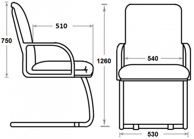 Офисное конференц-кресло Вип Хром кожа черная