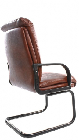 Офисное конференц-кресло с низкой спинкой Надир Стандарт кожа коричневая