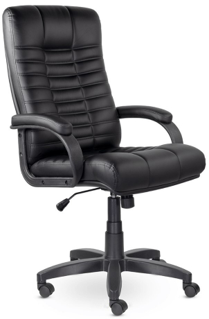 Кресло руководителя UTFC Атлант В пластик-люкс 727 экокожа черная