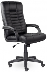 Кресло руководителя UTFC Атлант В пластик-люкс 727 экокожа черная