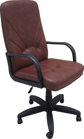 Кресло офисное Менеджер Стандарт экокожа коричневая