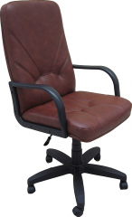 Кресло офисное Менеджер Стандарт экокожа коричневая