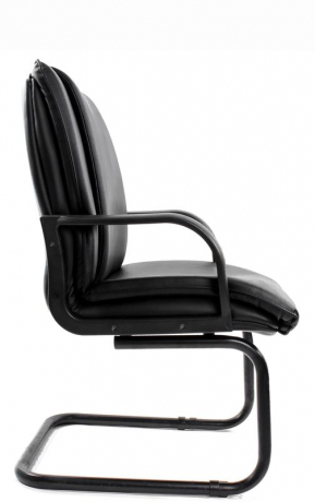 Офисное конференц-кресло с низкой спинкой Артекс Стандарт кожа черная