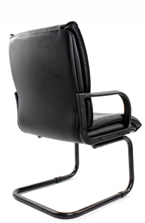 Офисное конференц-кресло с низкой спинкой Артекс Стандарт кожа черная