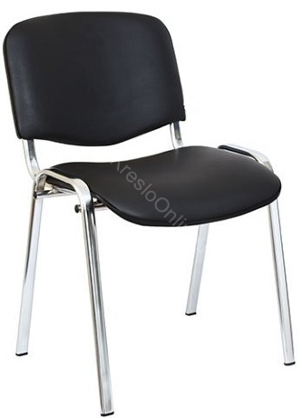 Стул офисный ИЗО хром черный кожзаменитель