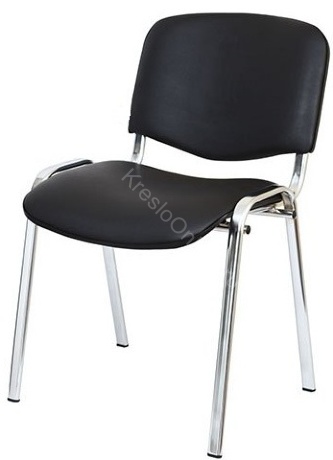 Стул офисный ИЗО хром черный кожзаменитель