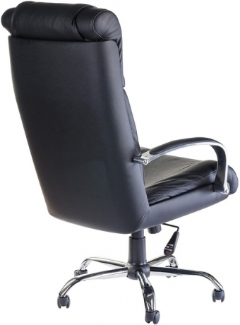 Офисное кресло руководителя Орхидея хром экокожа черная