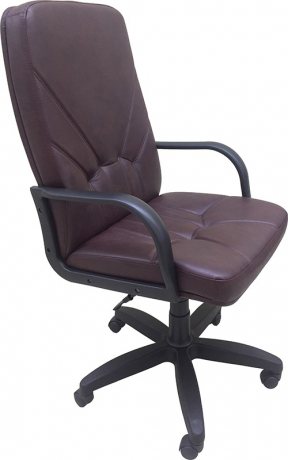 Кресло офисное Менеджер Стандарт экокожа бордовая