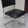 Стул офисный Сильвия хром экокожа черная