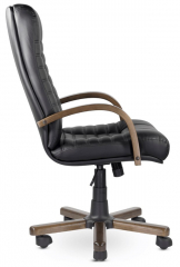 Кресло руководителя UTFC Атлант В дерево кожа черная