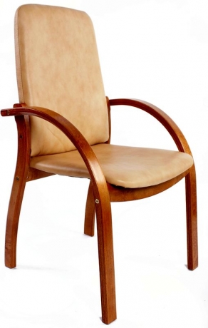 Стул офисный Джуно Люкс экокожа светло-коричневая