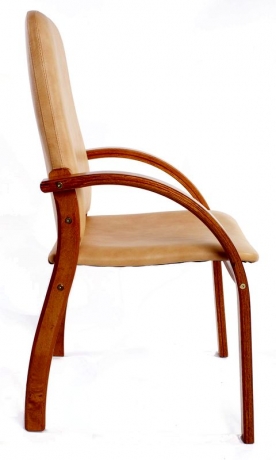 Стул офисный Джуно Люкс экокожа светло-коричневая