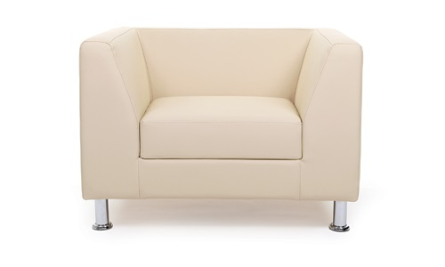 Диван офисный одноместный Cube кожзам бежевый