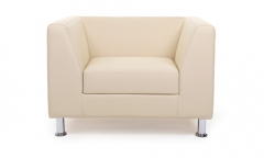Диван офисный одноместный Cube кожзам бежевый