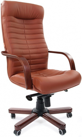 Офисное кресло руководителя Chairman 480 WD экокожа коричневый