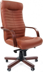Офисное кресло руководителя Chairman 480 WD экокожа коричневый
