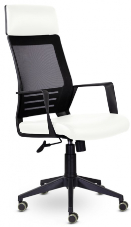 Ортопедическое компьютерное кресло Альт белый экокожа/сетка