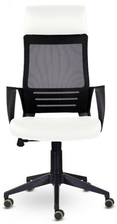 Ортопедическое компьютерное кресло Альт белый экокожа/сетка