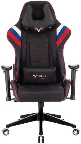 Кресло компьютерное игровое Zombie VIKING 4 AERO белый/синий/красный текстиль/экокожа