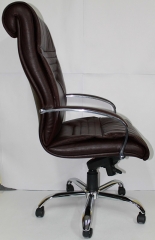 Офисное кресло руководителя Вип Хром МБ кожа бордовая