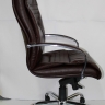 Офисное кресло руководителя Вип Хром МБ кожа бордовая