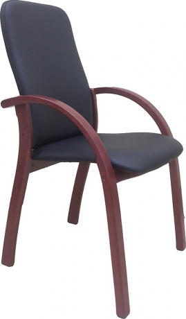 Стул офисный Джуно Люкс кожзам черный