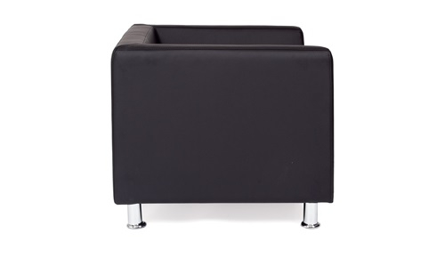 Диван офисный одноместный Cube кожзам черный