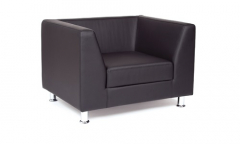 Диван офисный одноместный Cube кожзам черный