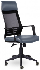 Ортопедическое компьютерное кресло Альт темно-синий экокожа/сетка