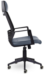 Ортопедическое компьютерное кресло Альт темно-синий экокожа/сетка
