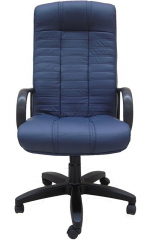 Кресло офисное Атлант Стандарт кожа синяя