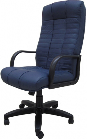 Кресло офисное Атлант Стандарт кожа синяя