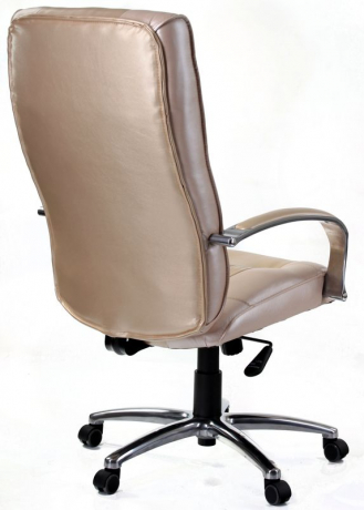 Офисное кресло руководителя Венеция Ультра Хром экокожа кремовый
