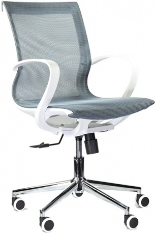 Компьютерное кресло Йота М-805 WHITE CH голубой сетка
