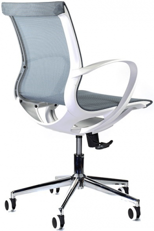 Компьютерное кресло Йота М-805 WHITE CH голубой сетка