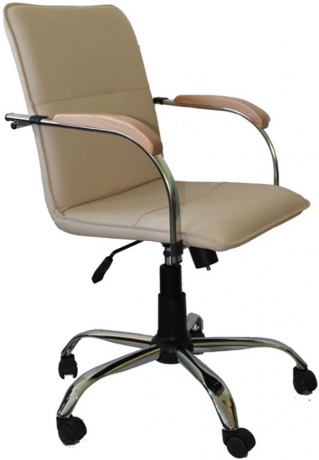 Кресло офисное Самба GTP хром экокожа бежевая