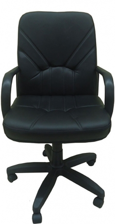 Кресло офисное с низкой спинкой Менеджер Стандарт кожа черная