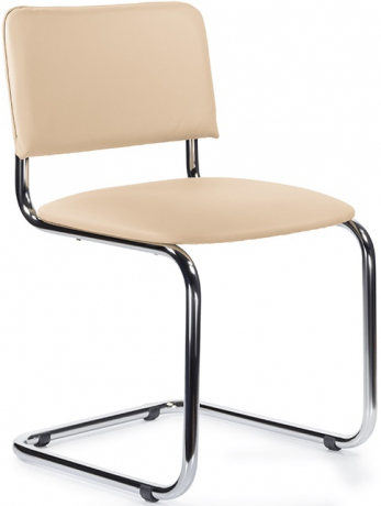 Стул офисный Сильвия хром экокожа бежевая
