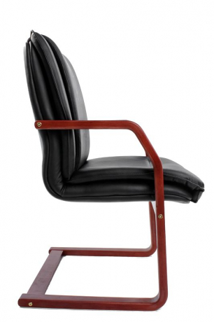 Офисное конференц-кресло с низкой спинкой Артекс Экстра кожа черная