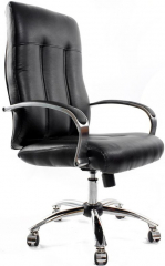 Офисное кресло руководителя Даллас Ультра Хром экокожа черная