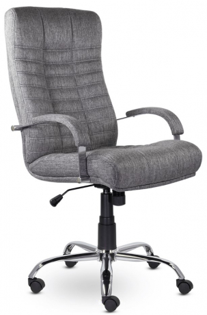 Кресло руководителя UTFC Атлант В хром ткань серая