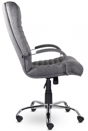 Кресло руководителя UTFC Атлант В хром ткань серая