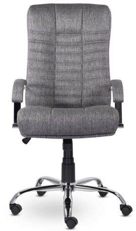 Кресло руководителя UTFC Атлант В хром ткань серая