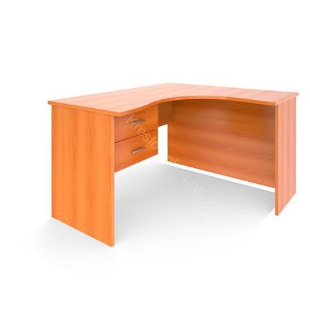  Стол эргономичный письменный В-824+В-802 правый с подвесной тумбой (1380х1180х740) 