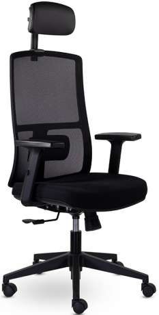 Ортопедическое компьютерное кресло Оптима PPL черный ткань/сетка