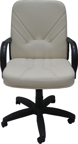 Кресло офисное с низкой спинкой Менеджер Стандарт экокожа бежевая