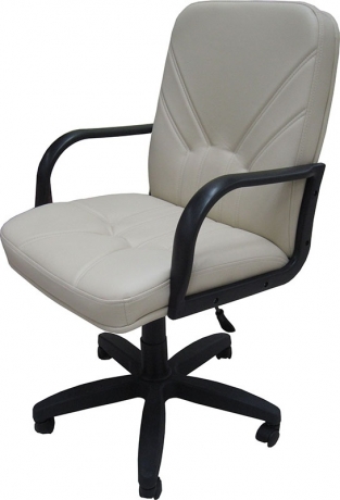 Кресло офисное с низкой спинкой Менеджер Стандарт экокожа бежевая