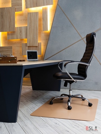 Коврик под кресло 1000*1200 мм, бежевый, "песок", полипропилен 1,2 мм.